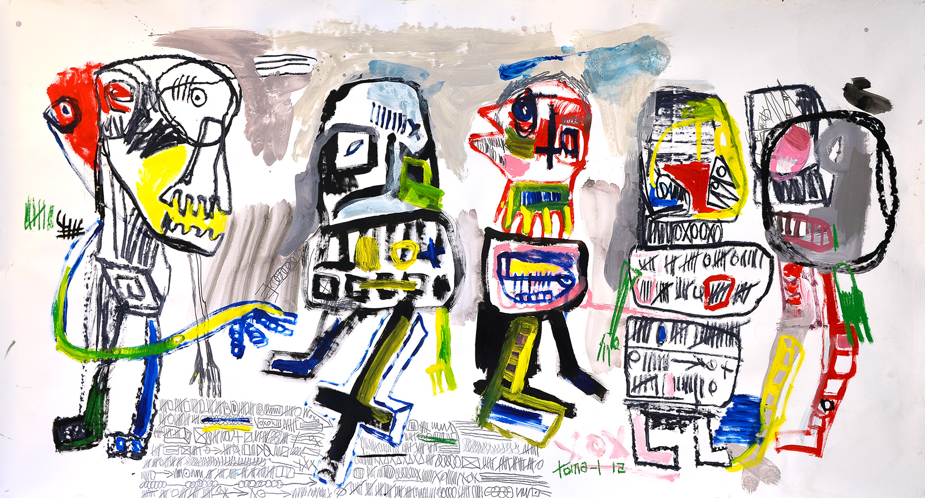 Graphic Family and Color 1 Mixte sur papier contre collé sur toile.279x150cmToile exposée à la Galerie W, 44 rue Lepic 75018 Paris.
© Toma-L