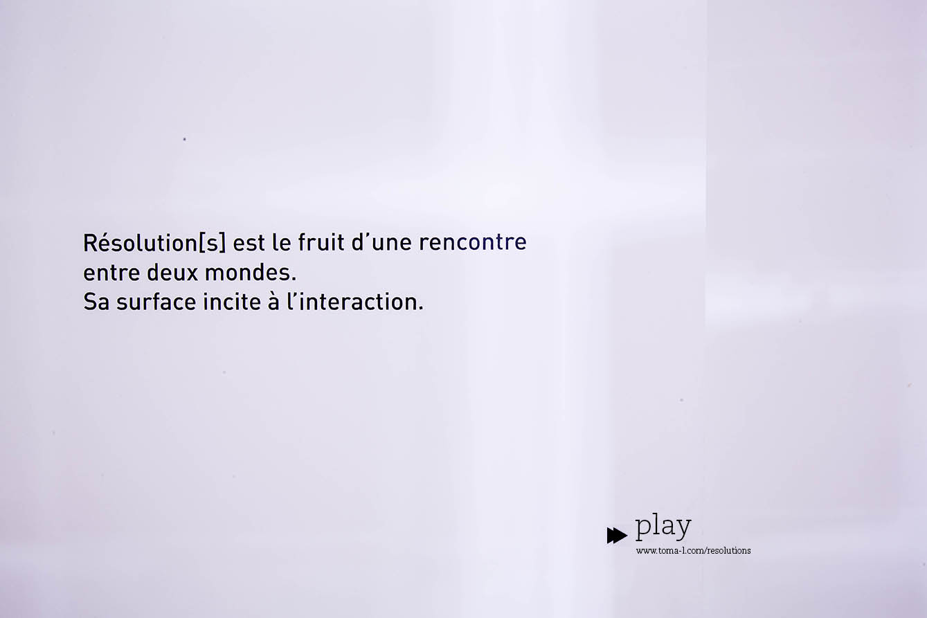 Résolution(s) 2016 Exposition Résolution(s) à L'Institut Français de Tunisie.
Toma-l © 2016
 
Texte © Théophile Pillault
Photo © Jéremy Herman