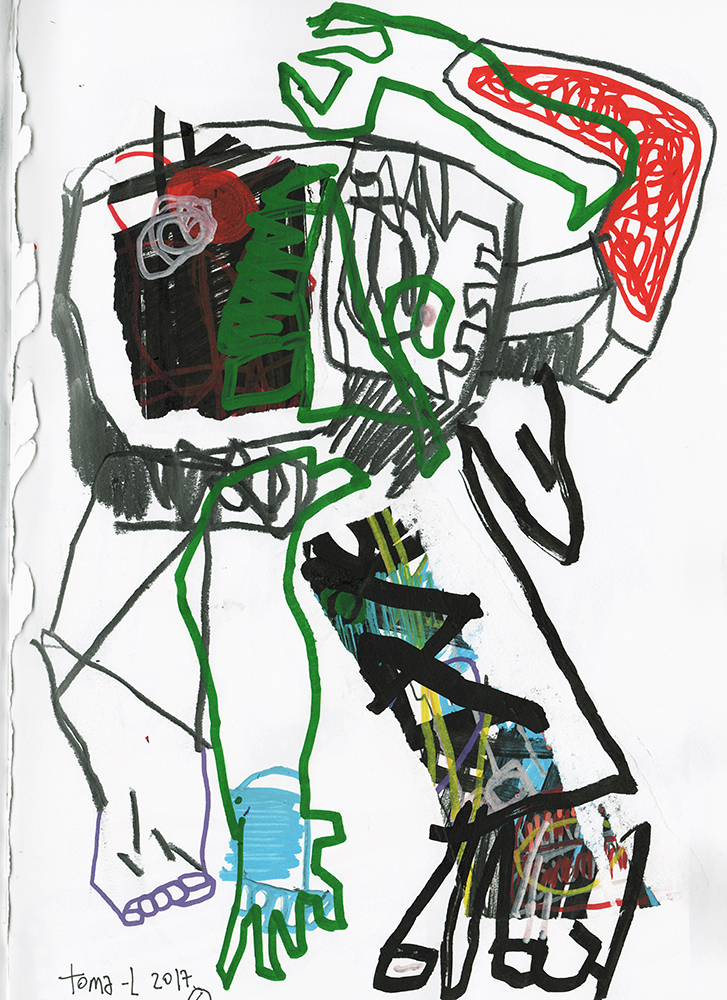 Drawing and paper boy Technique mixte sur papier
30 x 21 cm.
Toma-L ©